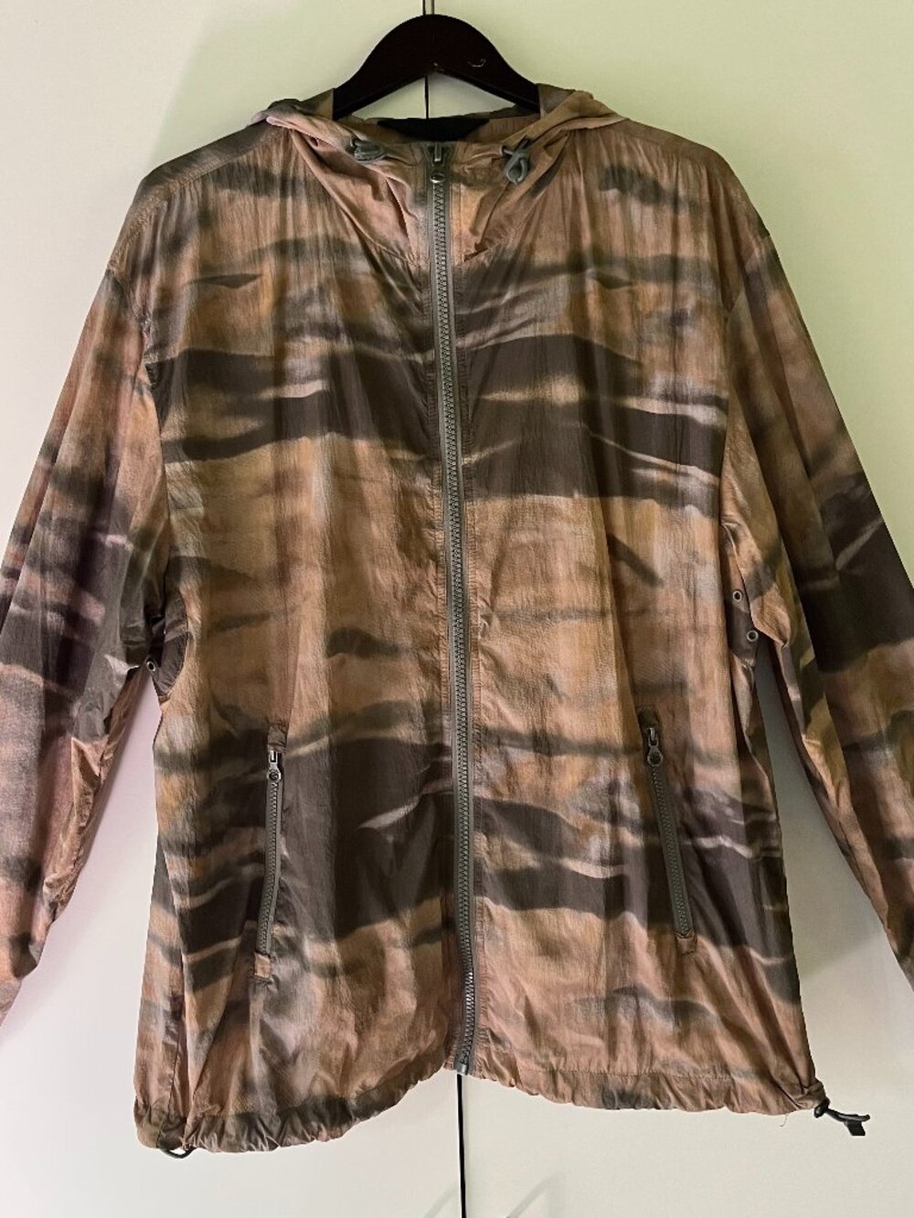 Diesel J-Warrett Camo Nylon Windbreaker Hooded Jacket L/XL